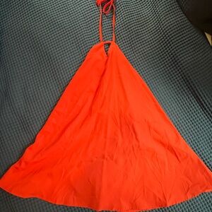 Bright Orange Halter Mini Dress
